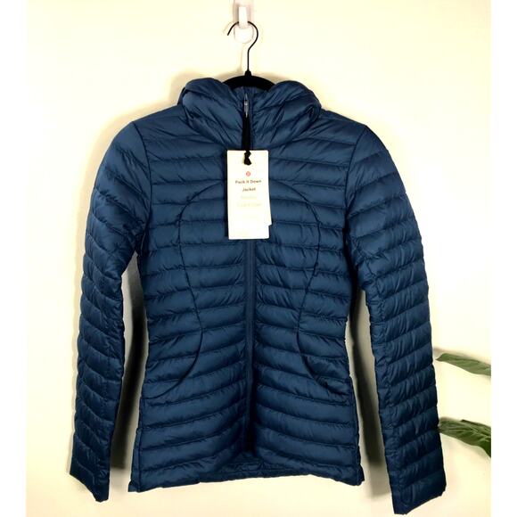 Lululemon NWT Pack It Down Puffer Jacket Code Blue 700 Fill Goose Down Women's 0 - Picture 1 of 16
